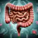 enhance your colon health image Happy colon over health background